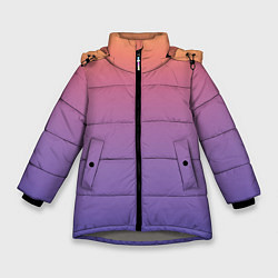 Куртка зимняя для девочки Градиент закатное небо желтый фиолетовый, цвет: 3D-светло-серый
