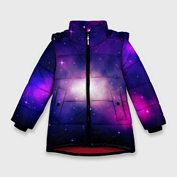 Куртка зимняя для девочки Космос и только, цвет: 3D-красный