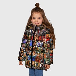 Куртка зимняя для девочки Портреты всех героев, цвет: 3D-черный — фото 2