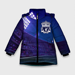 Куртка зимняя для девочки Liverpool ночное поле, цвет: 3D-черный