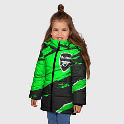 Куртка зимняя для девочки Arsenal sport green, цвет: 3D-черный — фото 2