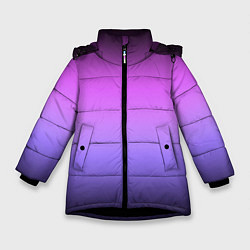 Куртка зимняя для девочки Градиент чёрно-сиреневый, цвет: 3D-черный