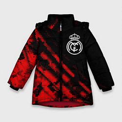Куртка зимняя для девочки Real Madrid sport grunge, цвет: 3D-красный