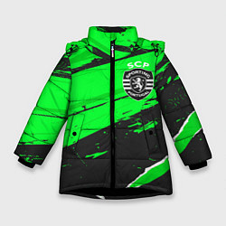Куртка зимняя для девочки Sporting sport green, цвет: 3D-черный