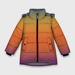 Куртка зимняя для девочки Градиент цвета заката, цвет: 3D-светло-серый