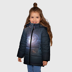 Куртка зимняя для девочки Спиральная галактика, цвет: 3D-красный — фото 2