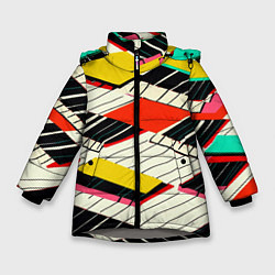 Куртка зимняя для девочки Пианинка, цвет: 3D-светло-серый