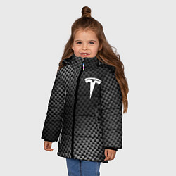 Куртка зимняя для девочки Tesla sport carbon, цвет: 3D-черный — фото 2