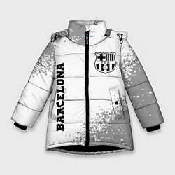 Куртка зимняя для девочки Barcelona sport на светлом фоне вертикально, цвет: 3D-черный