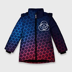 Куртка зимняя для девочки Elden Ring неоновые соты, цвет: 3D-черный