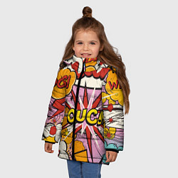 Куртка зимняя для девочки Oops-boom: комикс бум, цвет: 3D-черный — фото 2