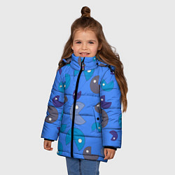 Куртка зимняя для девочки Кусака ПакМан паттерн, цвет: 3D-красный — фото 2