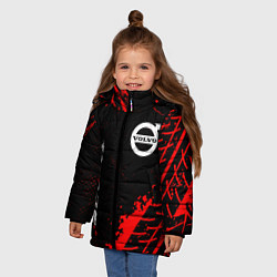 Куртка зимняя для девочки Volvo red sport tires, цвет: 3D-черный — фото 2