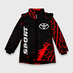 Куртка зимняя для девочки Toyota red sport tires, цвет: 3D-черный