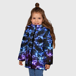 Куртка зимняя для девочки Электрический разряд, цвет: 3D-черный — фото 2