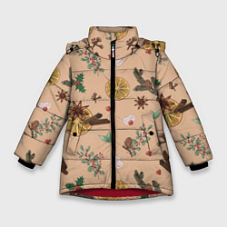 Куртка зимняя для девочки Глинтвейн, цвет: 3D-красный