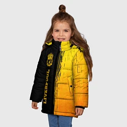 Куртка зимняя для девочки Liverpool - gold gradient по-вертикали, цвет: 3D-черный — фото 2