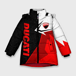 Куртка зимняя для девочки Ducati moto - красная униформа, цвет: 3D-красный
