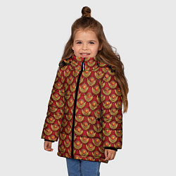 Куртка зимняя для девочки Красные звезды СССР, цвет: 3D-красный — фото 2