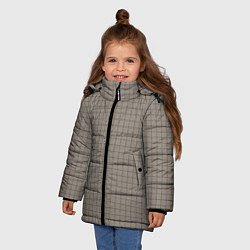 Куртка зимняя для девочки Серый бежевый в клетку, цвет: 3D-светло-серый — фото 2
