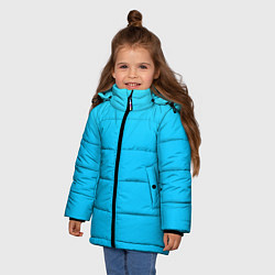 Куртка зимняя для девочки Мягкий градиент ярко-голубой, цвет: 3D-черный — фото 2