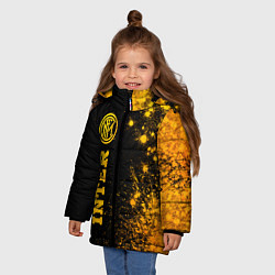 Куртка зимняя для девочки Inter - gold gradient по-вертикали, цвет: 3D-черный — фото 2