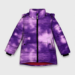 Куртка зимняя для девочки Фиолетовый тайдай, цвет: 3D-красный