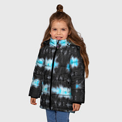 Куртка зимняя для девочки Сине чёрный тайдай, цвет: 3D-черный — фото 2