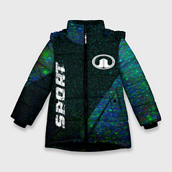 Куртка зимняя для девочки Great Wall sport glitch blue, цвет: 3D-черный