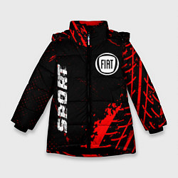 Куртка зимняя для девочки Fiat red sport tires, цвет: 3D-черный