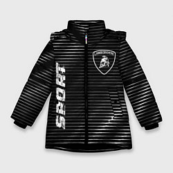 Куртка зимняя для девочки Lamborghini sport metal, цвет: 3D-черный