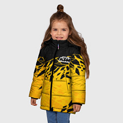 Куртка зимняя для девочки KTM - оранжевые разломы, цвет: 3D-светло-серый — фото 2