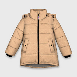 Куртка зимняя для девочки Жёлто-бежевый однотонный треугольники, цвет: 3D-светло-серый