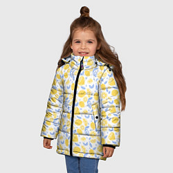 Куртка зимняя для девочки Летний вайб - паттерн лимонов, цвет: 3D-красный — фото 2