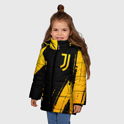 Куртка зимняя для девочки Juventus - gold gradient вертикально, цвет: 3D-черный — фото 2