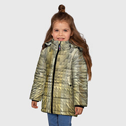 Куртка зимняя для девочки Объемные треугольники текстурированный рельеф, цвет: 3D-светло-серый — фото 2
