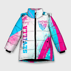 Зимняя куртка для девочки Sevilla neon gradient style вертикально