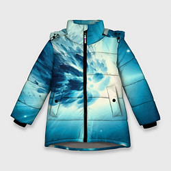 Куртка зимняя для девочки Неоновая комета - нейросеть, цвет: 3D-светло-серый