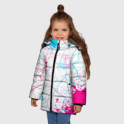 Куртка зимняя для девочки Everton neon gradient style вертикально, цвет: 3D-черный — фото 2