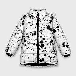 Куртка зимняя для девочки Черные пятна, цвет: 3D-черный