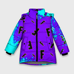 Куртка зимняя для девочки Fortnite neon steel colors epic, цвет: 3D-светло-серый