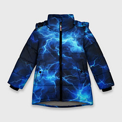 Куртка зимняя для девочки Элементаль энергии текстура, цвет: 3D-светло-серый