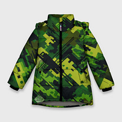 Куртка зимняя для девочки Camouflage - pattern ai art, цвет: 3D-светло-серый