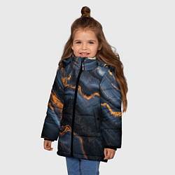 Куртка зимняя для девочки Лакшери текстура с узорами, цвет: 3D-красный — фото 2