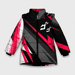 Куртка зимняя для девочки JoJo Bizarre Adventure electro lines, цвет: 3D-черный