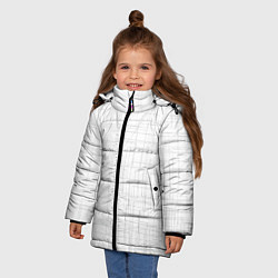Куртка зимняя для девочки Паттерн абстракция хаотичная клетка - crazy square, цвет: 3D-черный — фото 2