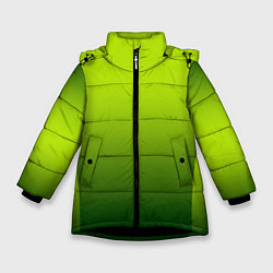 Зимняя куртка для девочки Яркий зеленый градиентный комбинированный узор