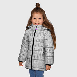 Куртка зимняя для девочки Текстура серого камня, цвет: 3D-черный — фото 2