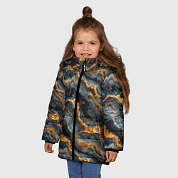 Куртка зимняя для девочки Мраморное золото, цвет: 3D-светло-серый — фото 2