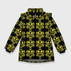 Куртка зимняя для девочки One piece pirate king pattern, цвет: 3D-светло-серый